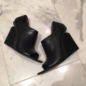 ALEXANDER WANG Peep Toe Wedge Bootie Black NEW